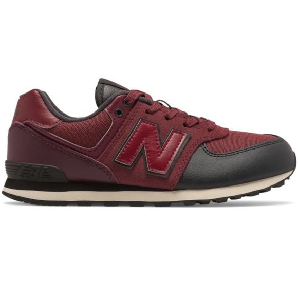New Balance 574 Boy's Size 7Y Burgundy/Blue Shoes - Picture 3 of 5